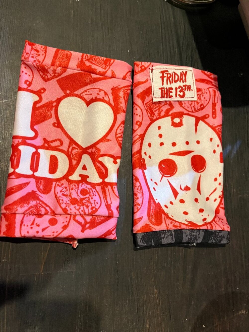 Handmade Pink Friday the 13th Wrist Cuffs